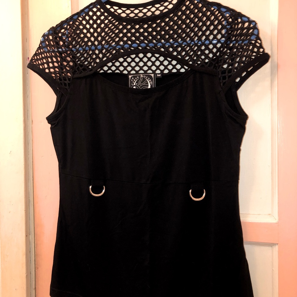 Killstar Goth Girl Fishnet D-ring top